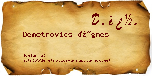 Demetrovics Ágnes névjegykártya