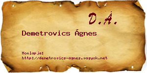 Demetrovics Ágnes névjegykártya
